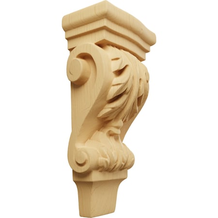 Ekena Millwork 3"W x 1 3/4"D x 6"H Extra Small Acanthus Pilaster Wood Corbel, Alder CORW03X02X06PAAL
